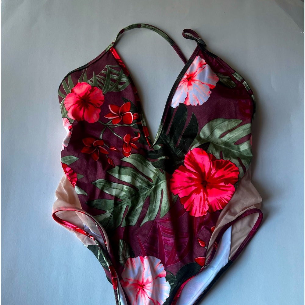 Pink one piece swimsuit